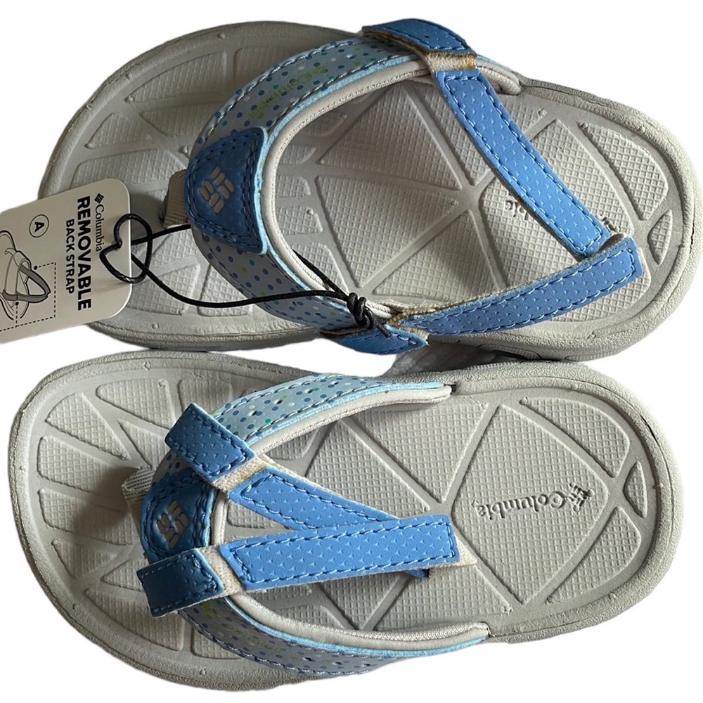 Columbia Girl’s Light Blue Techsun Flip Sandals. Size 5T, 7T